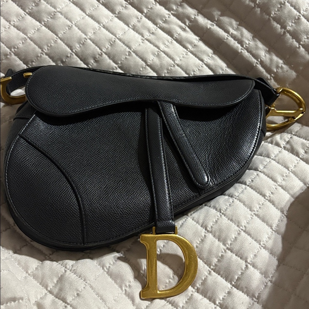 Dior Black Satchel with Gold Accents